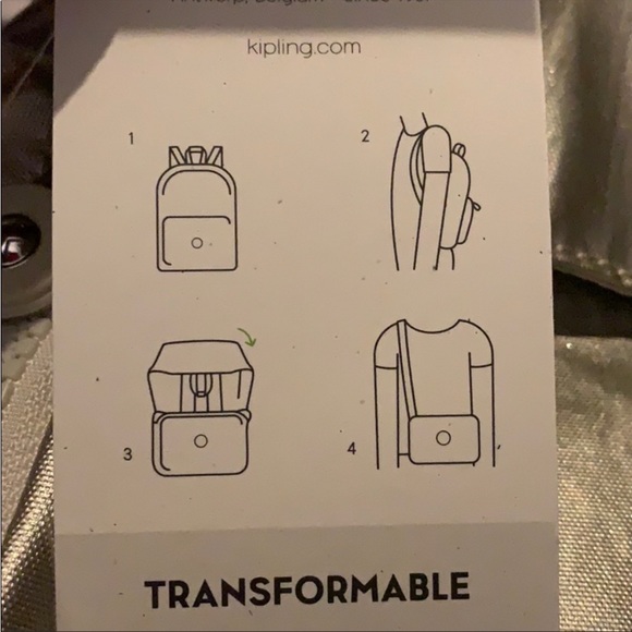 Kipling ,ANNIC Convertible NWT Silver Cloud Metal - Picture 5 of 5